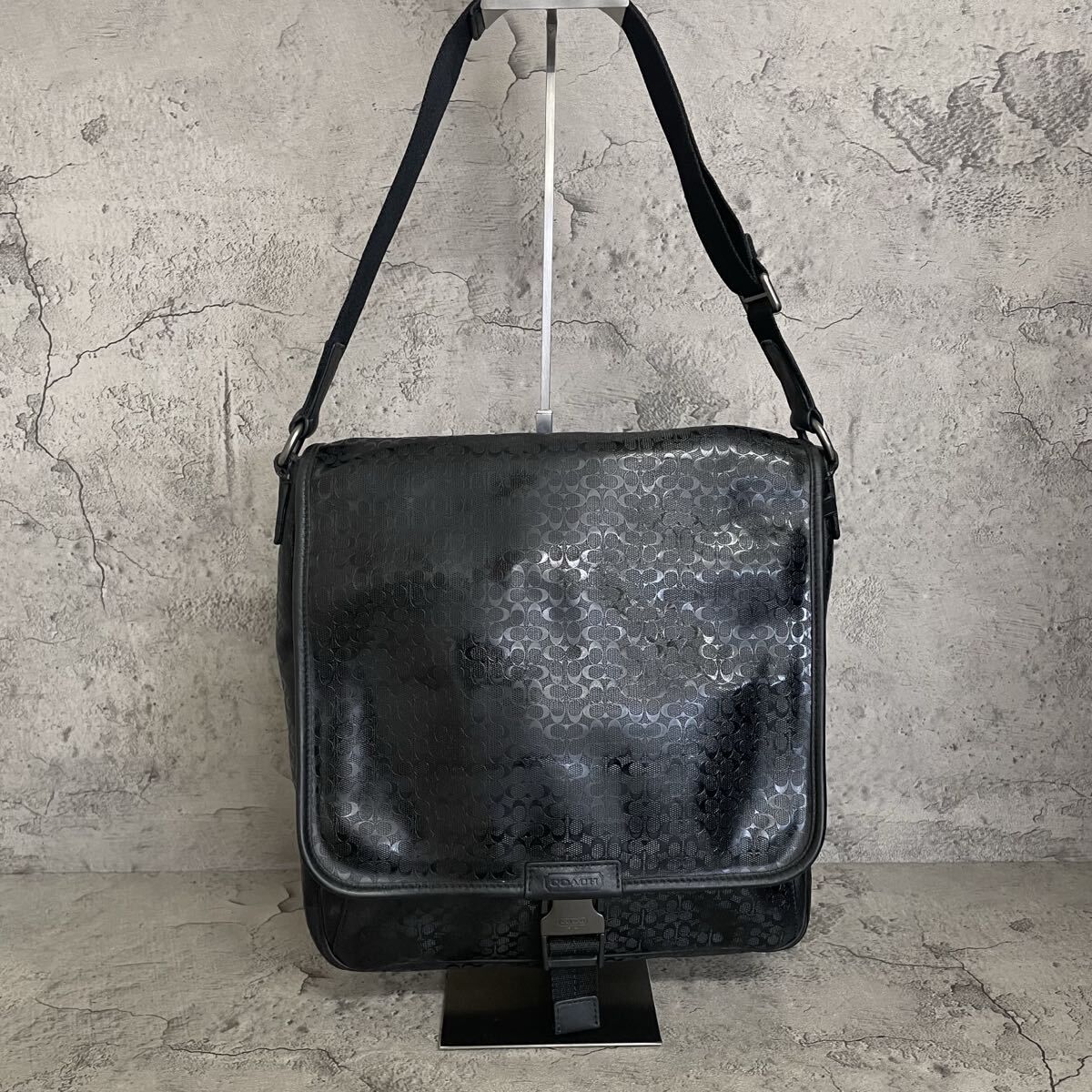 極美品 COACH コーチ メッセージバッグ ショルダーバッグ メンズ 