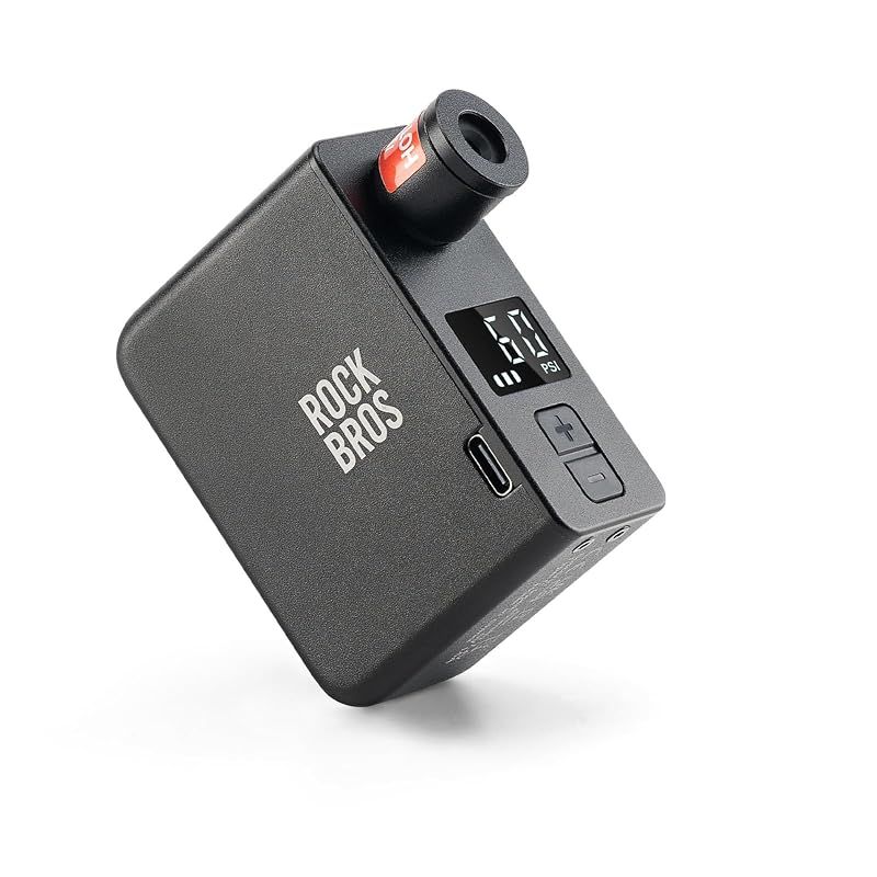 【新品】 ROCKBROS 自転車 空気入れ 電動 コンパクト 電動空気入れ 120PSI 携帯 米式 仏式 LEDディスプレイ 450mAh