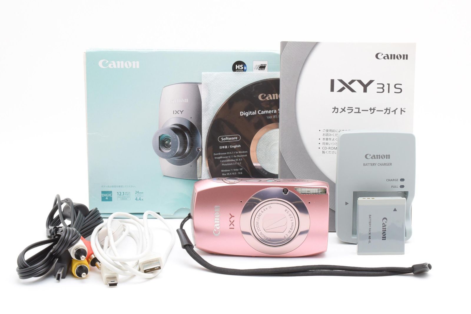 ■ Almost Brand New ■ Canon IXY 31S Pink PC1584 “Operation Confirmed, Original Box, Instructions, Charger, Battery, etc.” Digital Camera #A1561