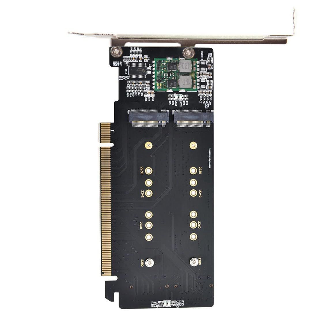 新品 CY M.2 NVME - PCIeアダプター、デュアル2X 4X NVME M.2 AHCIからPCIE Express 3.0 Gen3 X8 X16 RAIDカードアダプター VROC Raid0ハイパーアダプター。