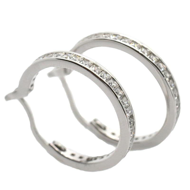 BreezyIsland フープピアス 20mm 両耳用2個 スターリングシルバー925