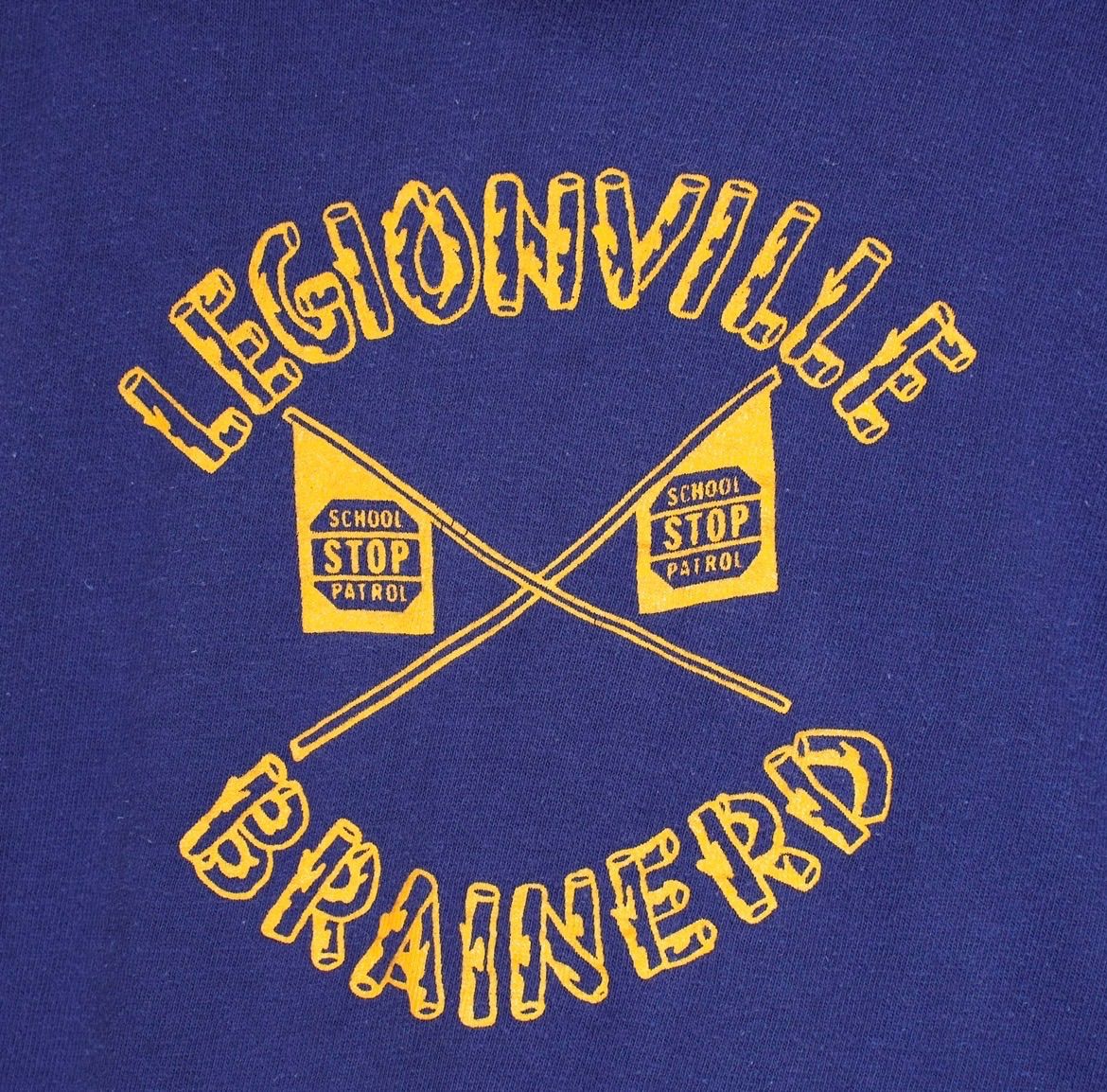 70's～80's USA VINTAGE champion LEGIONVILLE BRAINERD PRINT DESIGN FOOT BALL T SHIRT/70年代～80年代アメリカ古着チャンピオンバータグプリントデザインフットボールTシャツ