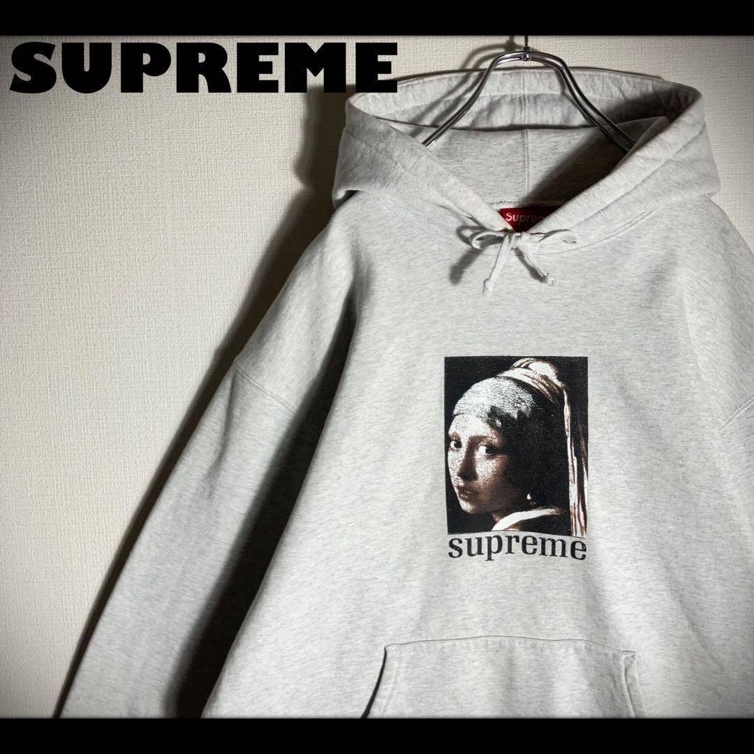 SUPREME パーカー フェルメール 真珠の耳飾りの少女 裏起毛 グレー XL 23,940円