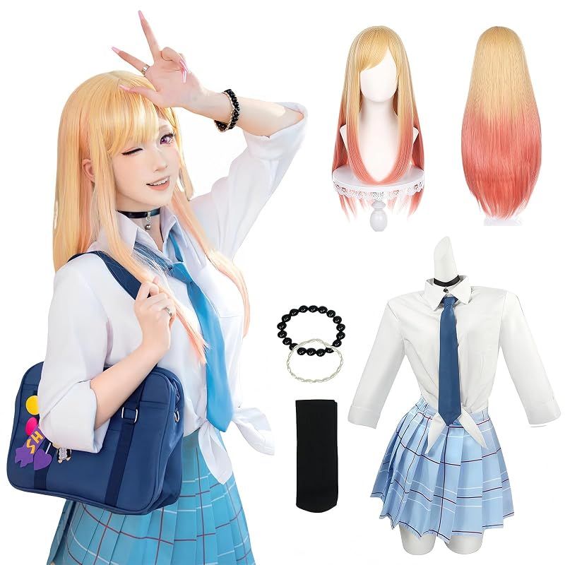 【新品】 [NOKIJP] 喜多川海夢 コスプレ衣装 きたがわ まりん コスプレ衣装 着せ恋 コスプレ 制服 セット アニメ コスチューム その着せ替え人形は恋をする COSPLAY（喜多川海夢 夏服 、XS）