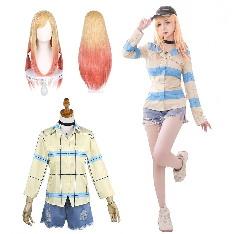 [Brand New] [NOKIJP] Kitagawa Kaimu Cosplay Costume Kitagawa Marin Cosplay Costume Koi Cosplay Plain Clothes Everyday Clothes Set Anime Costume That Dress-Up Doll Is in Love COSPLAY (Kitagawa Umime Plain Clothes, L) 0