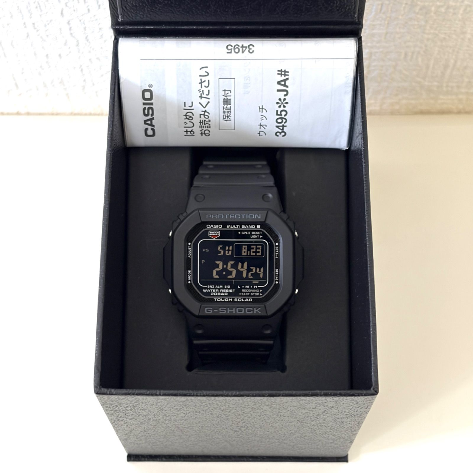 （T904）美品 正常稼動 CASIO カシオ 電波ソーラー G-SHOCK ジーショック 5600 SERIES GW-M5610U-1BJF オールブラックモデル 人気 時計 メンズ ユニセックス