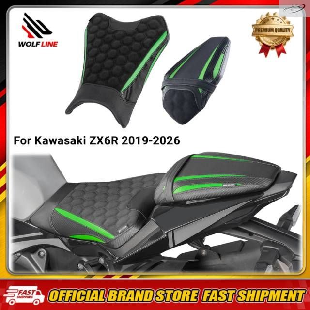 製 カワサキ ZX6R 2019-2026用フロントリアシートクッション 運転席ピリオンシート ピリオン ロードトリップ
