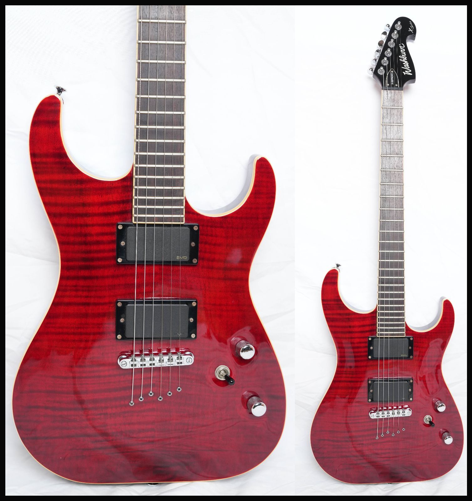 ★Washburn X-50 PROFE Trans Red EMG搭載モデル 美品 2008年製★