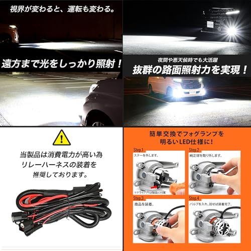 H★L1B フォグランプ 爆光 13500lm ホワイト 純正 交換用バルブ フォグ 後付け 車検対応 40系 アルファード ヴェルファイア ハイエース 200系 f5e2c162