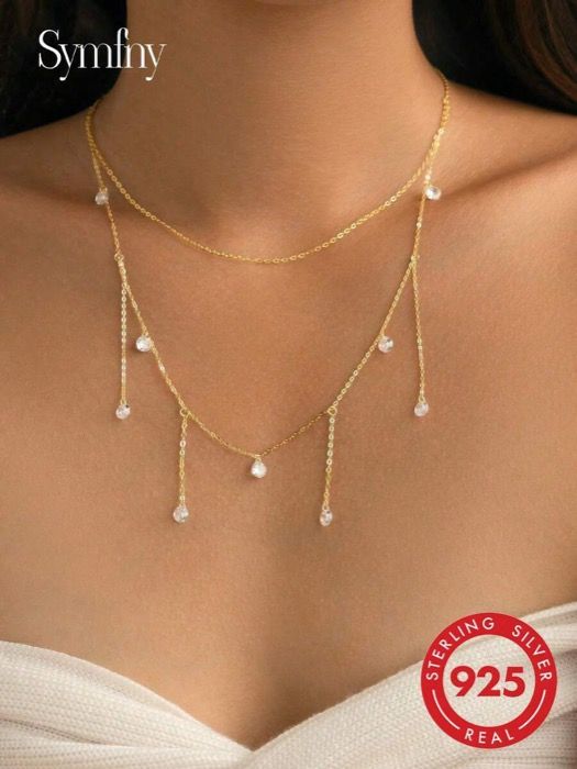 ジュエリー レディース ネックレス ペンダントネックレス ユニークな製ダブルレイヤーペンダントネックレス、繊細なペンダント付き-パーティー、日常着、フォーマルディナーに最適 7,055円