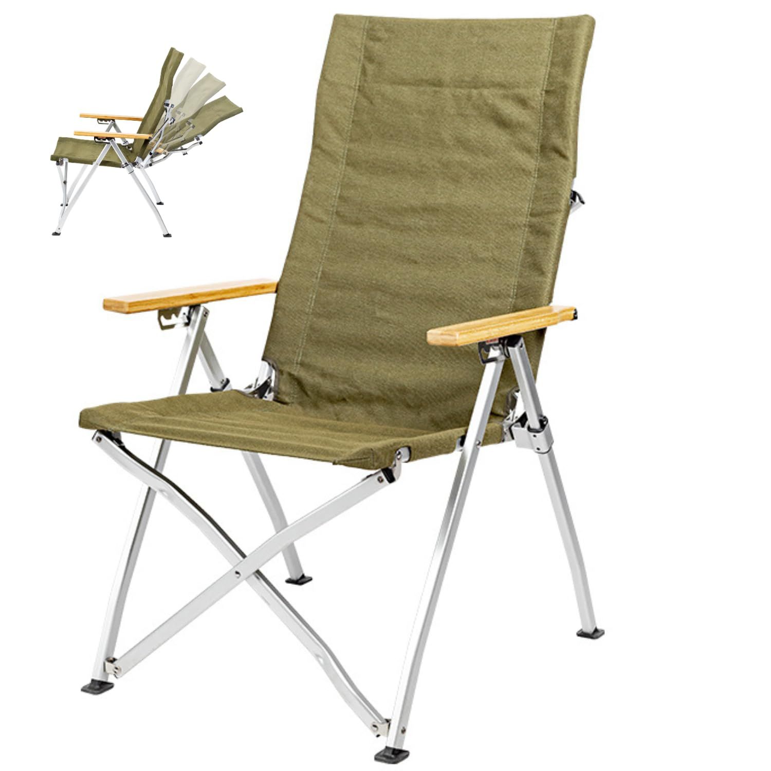 ★新品★Simpleme 4段階リクライニング ハイバックチェア 耐荷重120KG アルミフレーム 20Aキャンバスシート 軽量4.2kg 収納袋付き 7d42fc0b