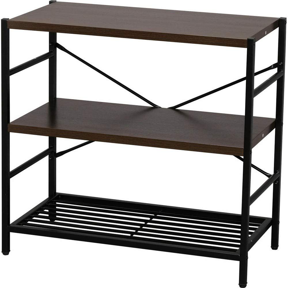 ★新品★アイリスプラザ 棚 本棚 収納 スチールラック おしゃれ おもちゃ キッチン 収納 オープンシェルフ ダークブラウン 3段 AJ-S3 0b046f80