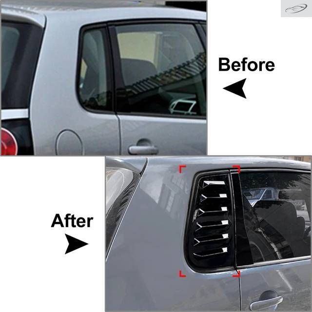 VW ポロ 9N 2001 - 04 2005 - 08 2009 用 2個 車リアサイドウィンドウ ルーバー ベントカバー 装飾