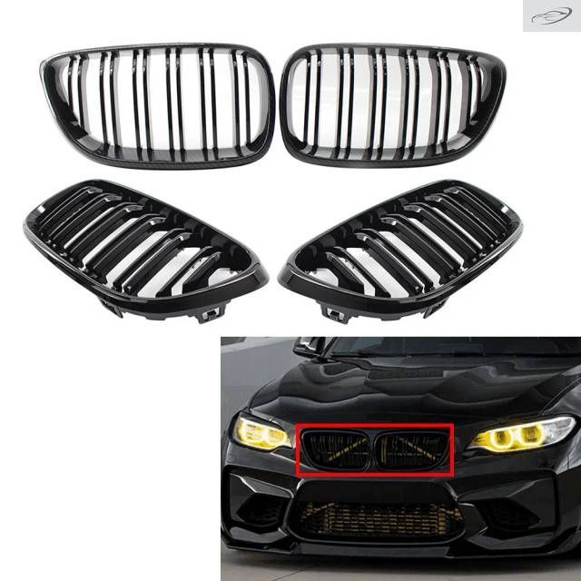 BMW 2シリーズ F22 F23 F87 M2用 フロントバンパーキドニーグリル デュスラット 1ペア