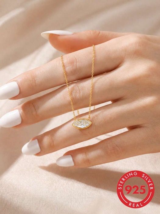 ジュエリー レディース ネックレス ペンダントネックレス マーキスカット ペンダントネックレス、女性向けの多用途デイリージュエリー、彼女、妻、母へのギフト、誕生日、記念日