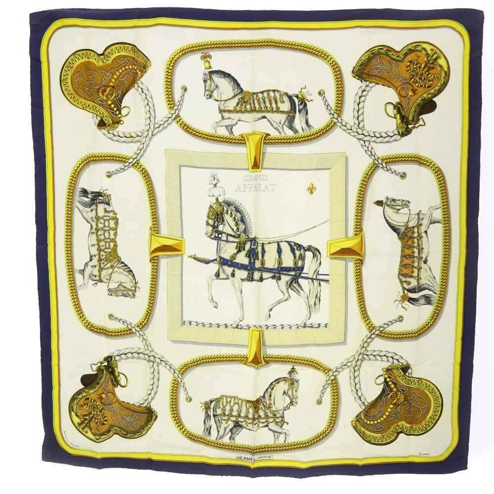 エルメス HERMES スカーフ カレ90 GRAND APPARAT グランアパラ 盛装の馬 アイボリー /YO32 ■GY18 ■OH 13,986円