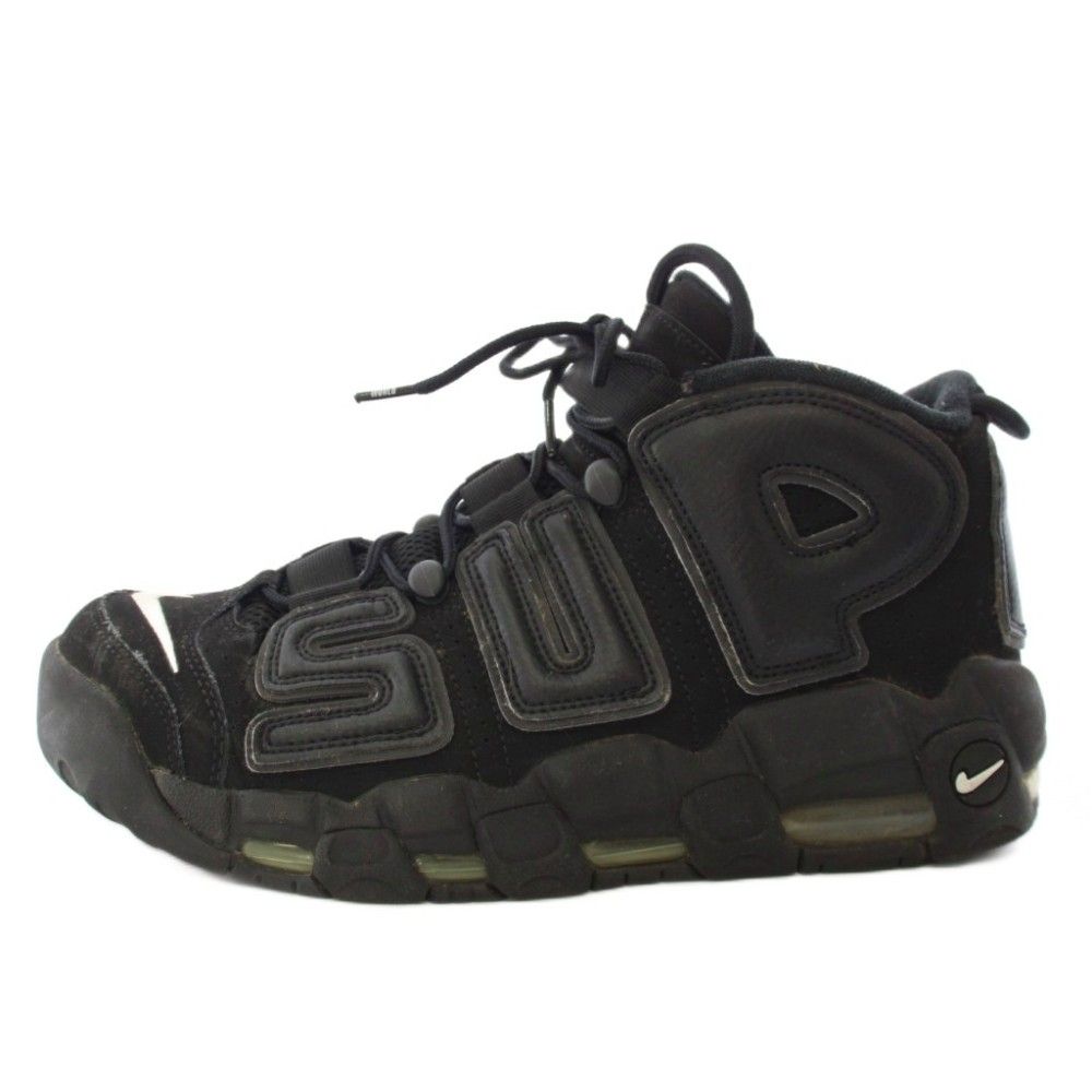 ナイキ NIKE Supreme Nike Air More Uptempo Black スニーカー シューズ US9.5 黒 ブラック 902290-001 /TK