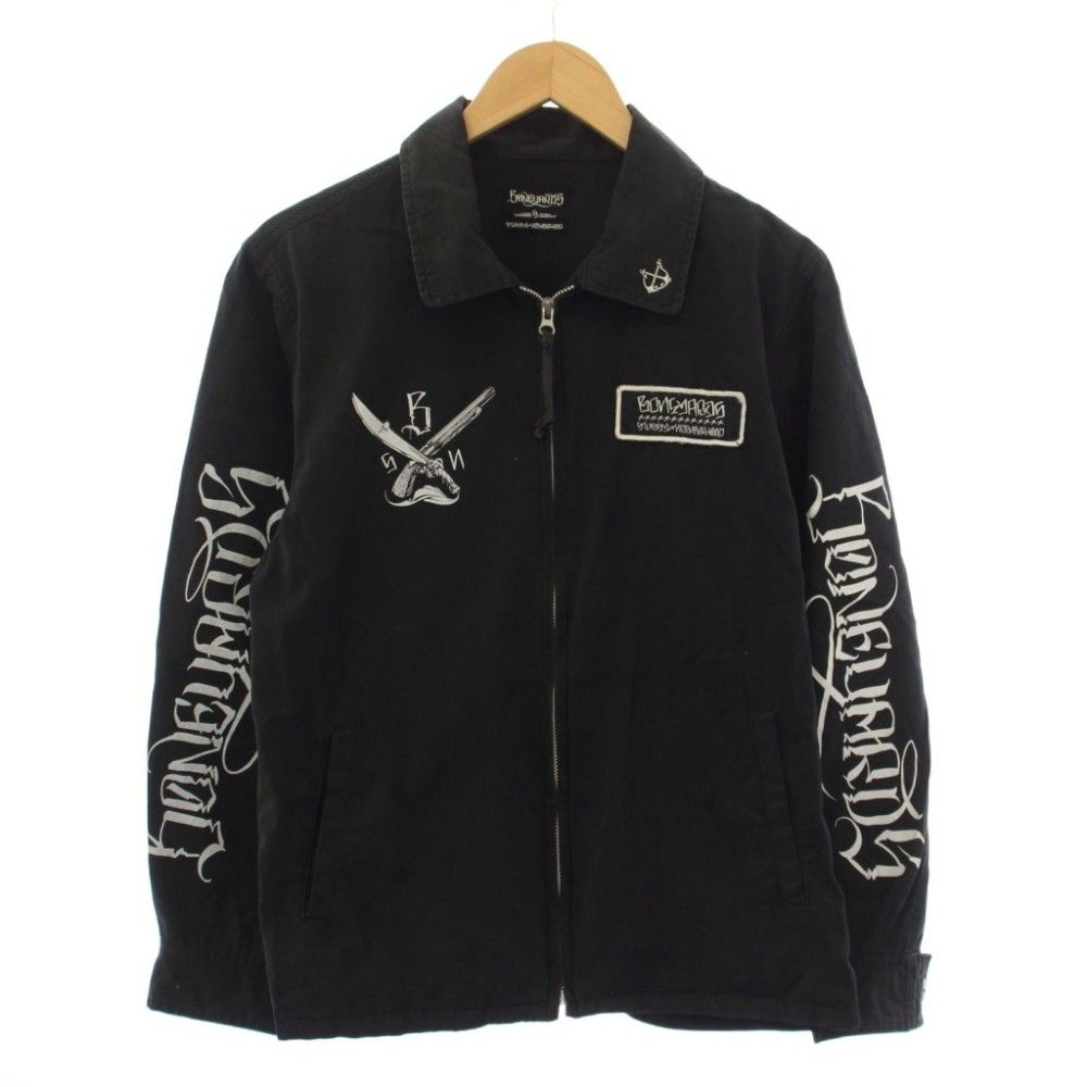 ステューシー STUSSY × NEIGHBORHOOD コットンジャケット ジップアップ ロゴ S 黒 TSSTN-JK-M01 /BM