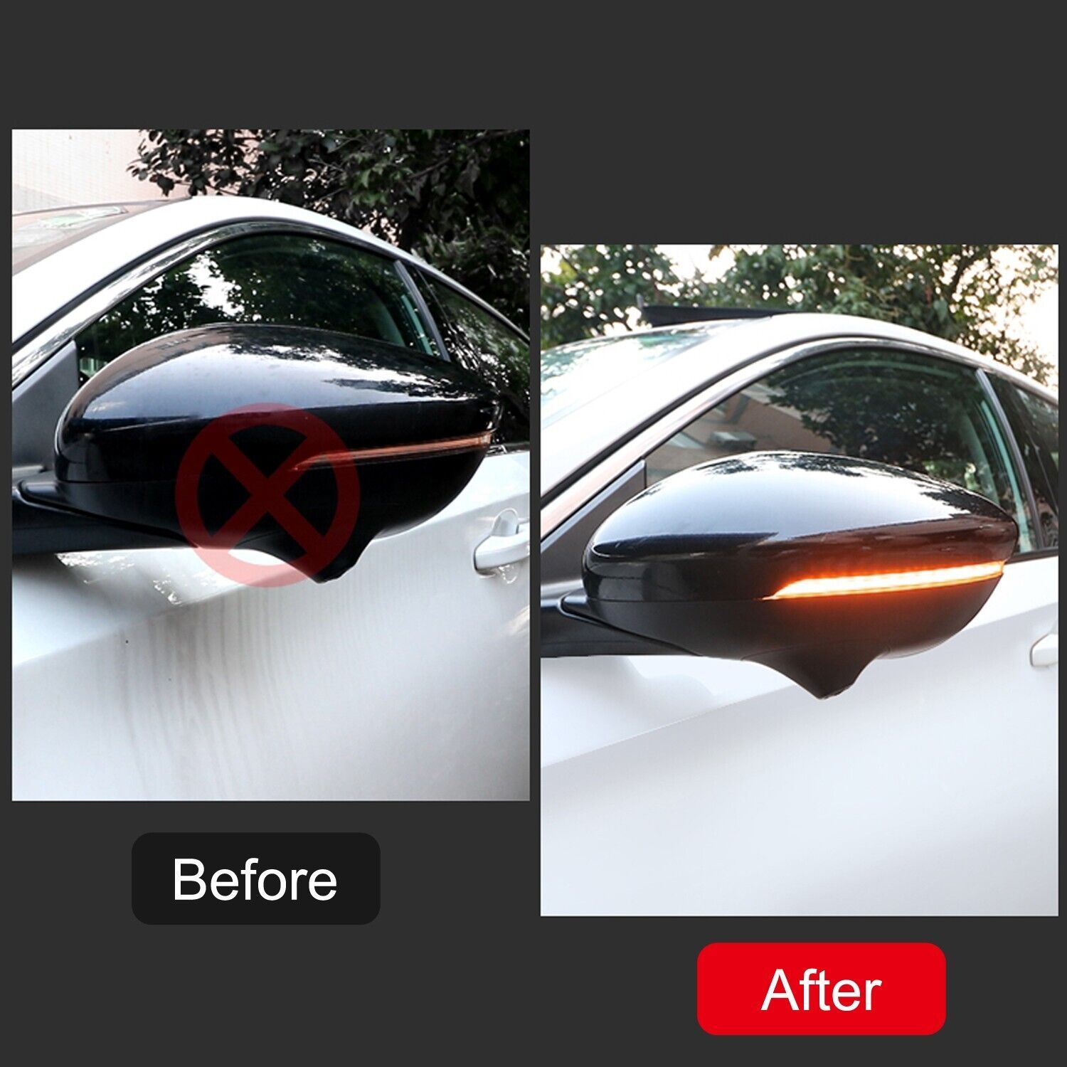 ホンダアコード 2018-2023 用 LED シーケンシャルサイドミラーウインカー スモークブラック 2個セット