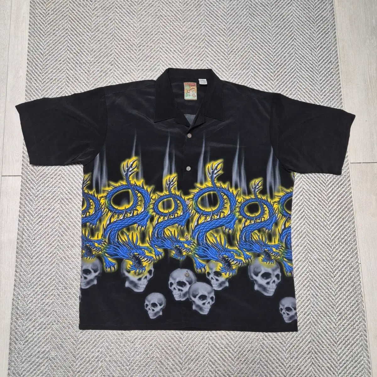 スカル Dragon Diffusion ドラゴンディフュージョン フレイム ハワイアン シャツ (L) 8,910円
