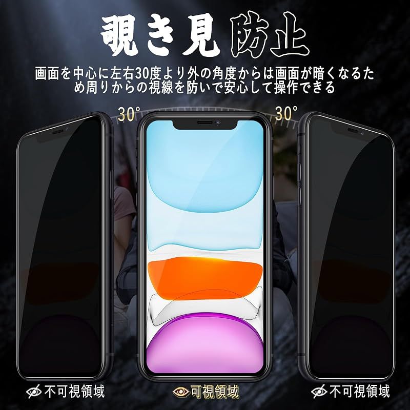 新品】 対応 iPhone 11 /iPhone XR ガラスフィルム 【覗き見防止