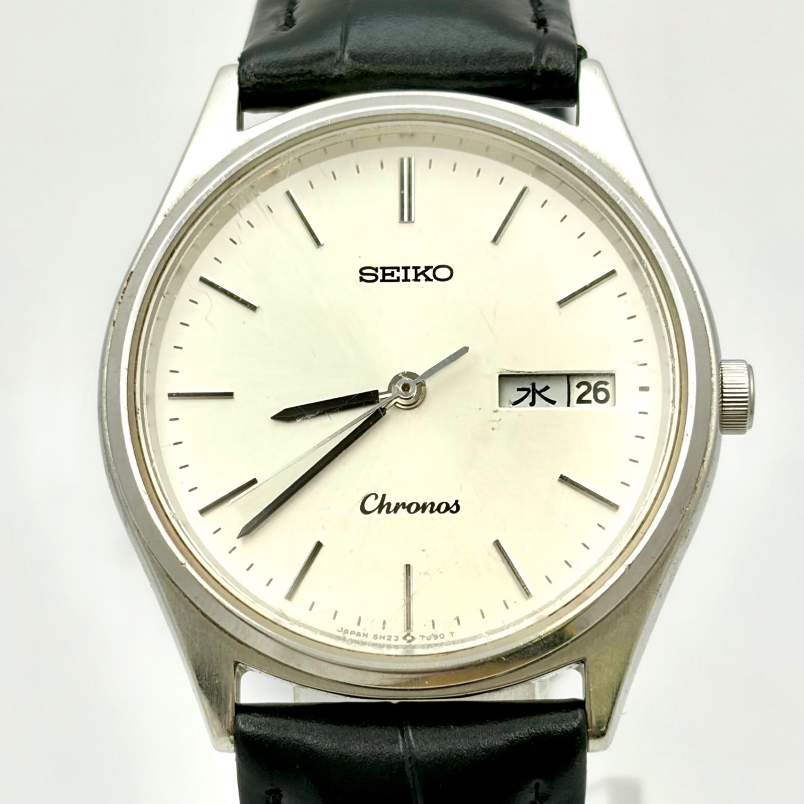 【稼動品】SEIKO クロノス クォーツ 腕時計 5H23-7020 新品電池 新品電池】SEIKO セイコー Chronos クロノス メンズ 腕時計 デイデイト