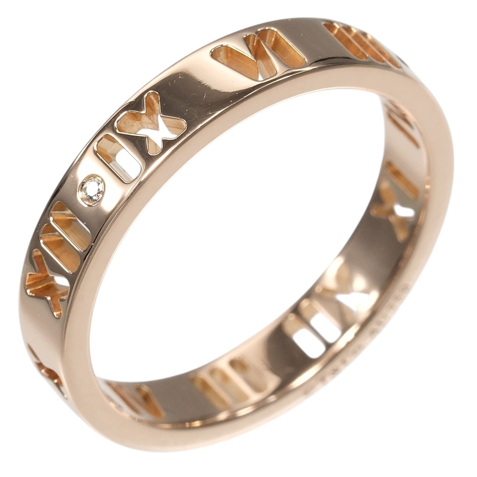 【TIFFANY&Co.】ティファニー ピアスド アトラス K18イエローゴールド×ダイヤモンド 12号 レディース 3.29g リング・指輪 75,900円