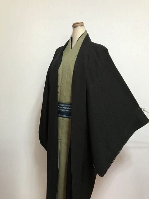 新品 2Lサイズ 男物 化繊 羽織 黒無地【福服特製】 12,540円