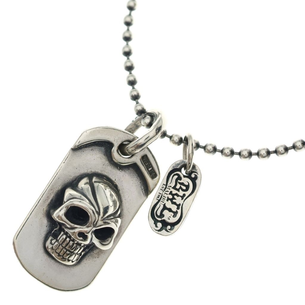 Bill Wall Leather スカル ドッグタグ ネックレス Bill Wall Leather/BWL (ビルウォールレザー) SKULL DOG w/ N832 BALL