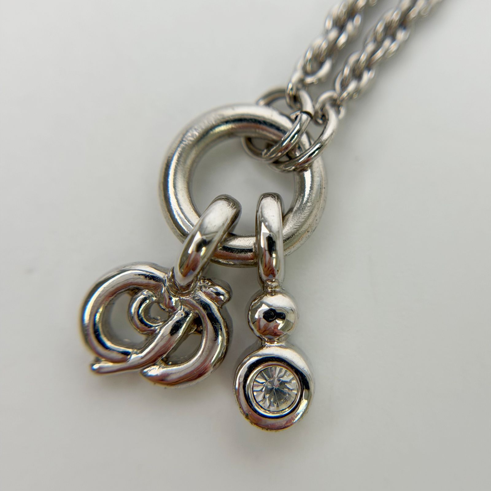 中古】Christian Dior クリスチャン ディオール CDロゴ クリスタル