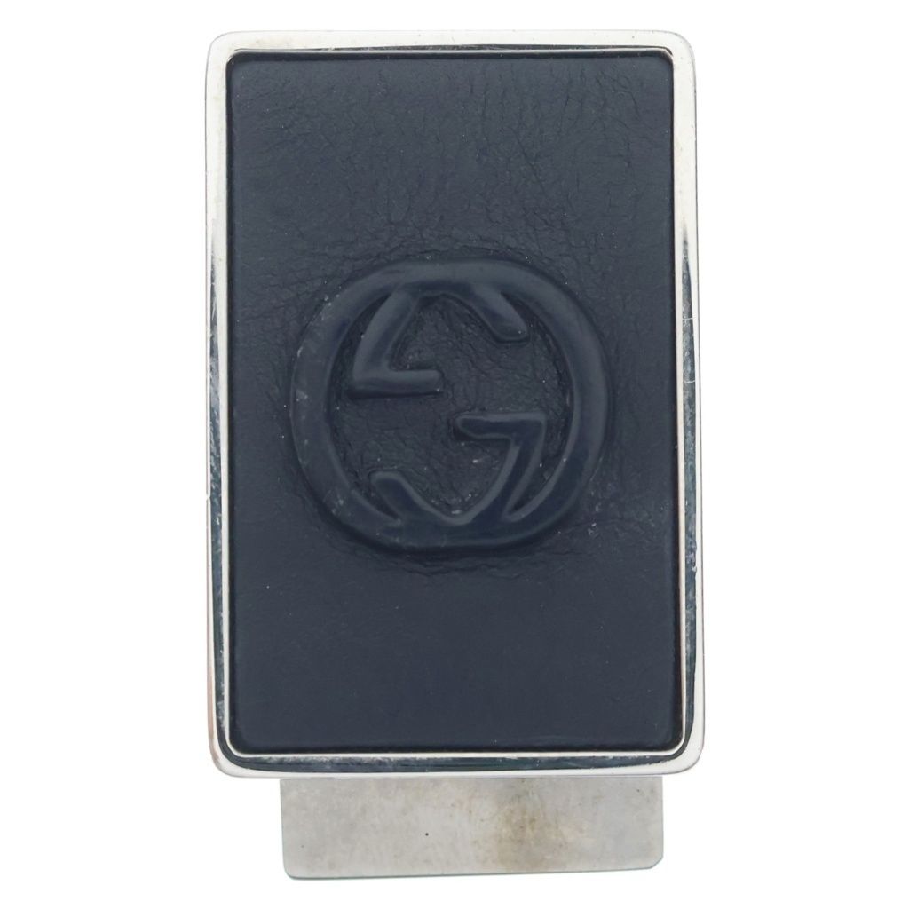 GUCCI (グッチ) インターロッキング GG マネークリップ レザー SV925 シルバー/ブラック