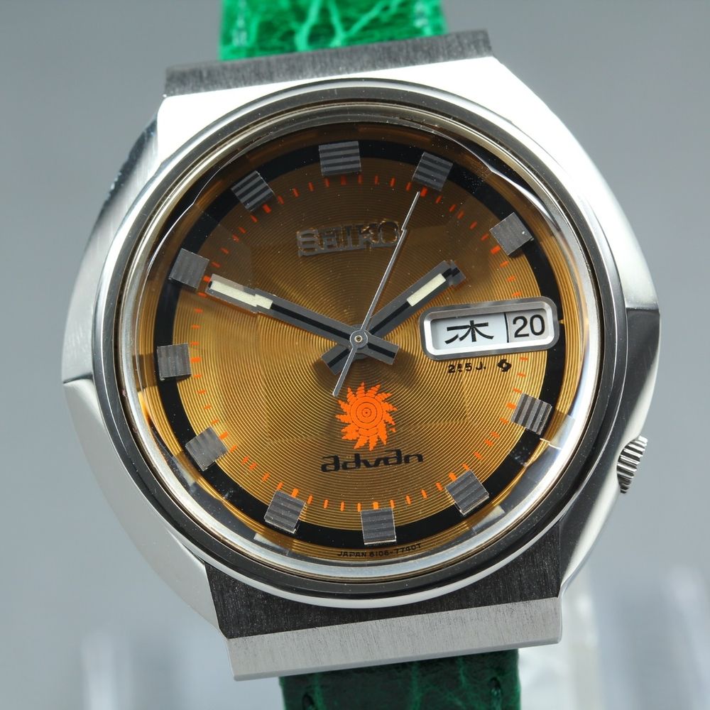 【稼働品】 SEIKO Advan 6106-7570 ゴールド シルバー デイデイト 自動巻き メンズ 腕時計 1973年製 #17811