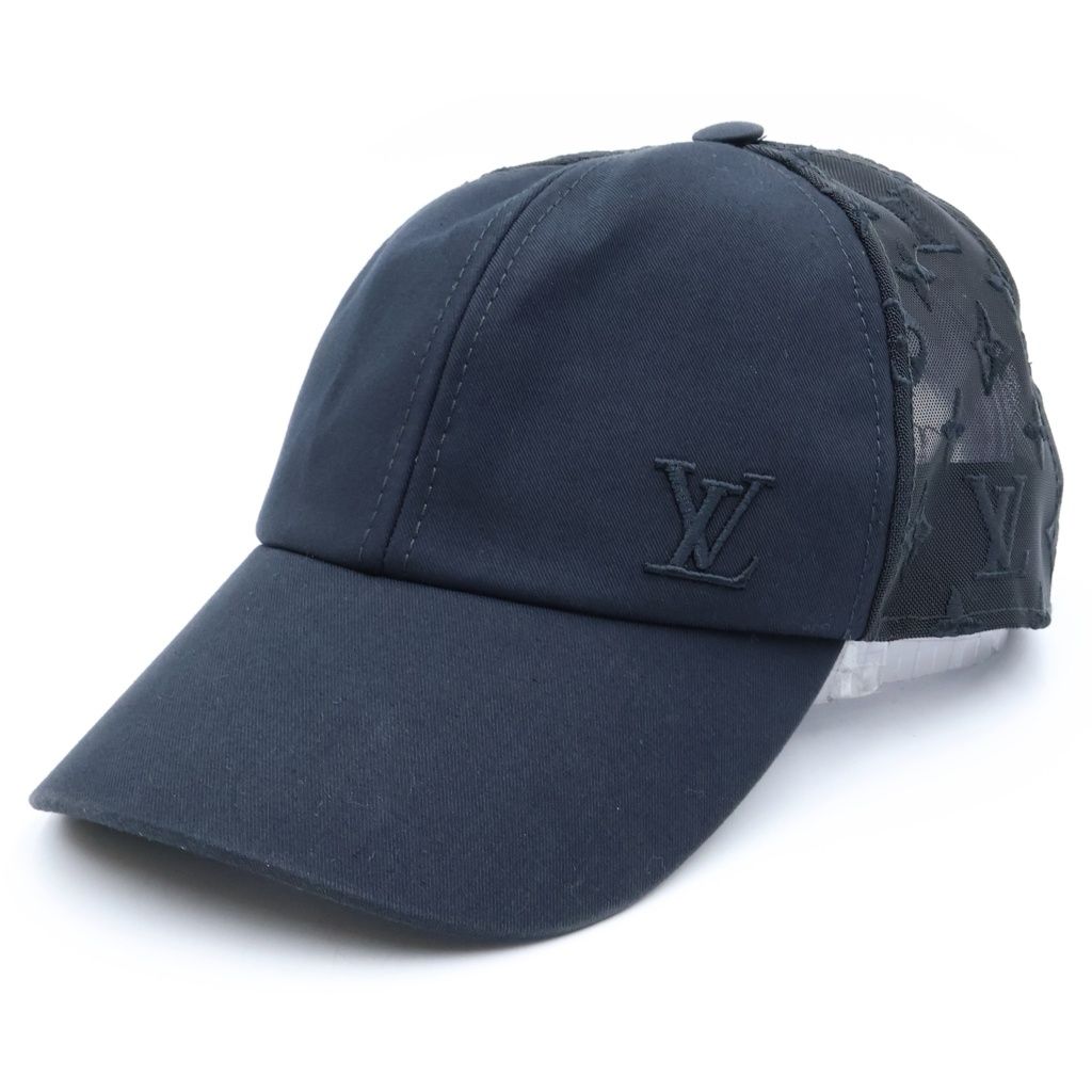 LOUIS VUITTON (ルイヴィトン) ベースボール モノグラム メッシュ キャップ 帽子 ブラック M77115