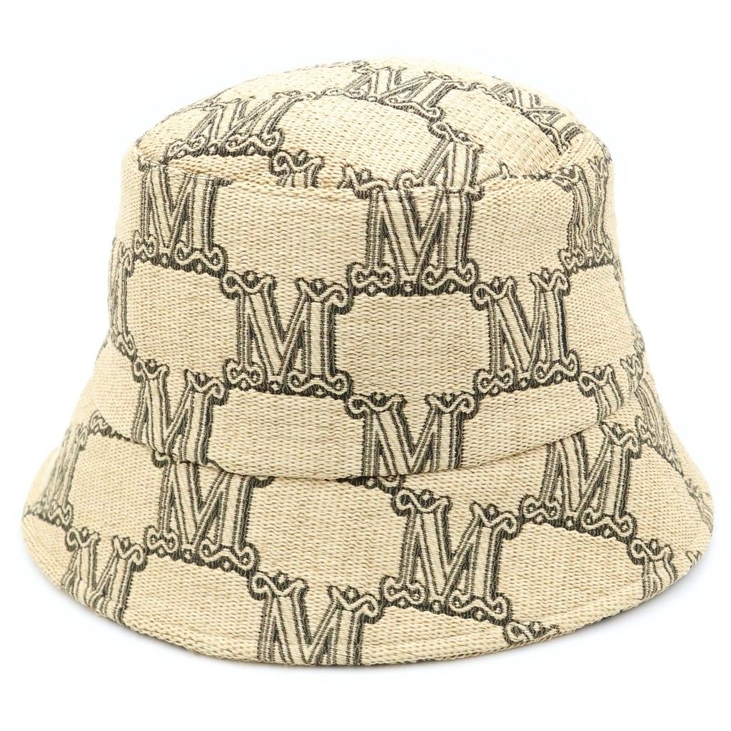 Max Mara (マックスマーラ) Mロゴ ストロー バケットハット 帽子 ナイロン ポリエステル ベージュ 457102216 24,420円