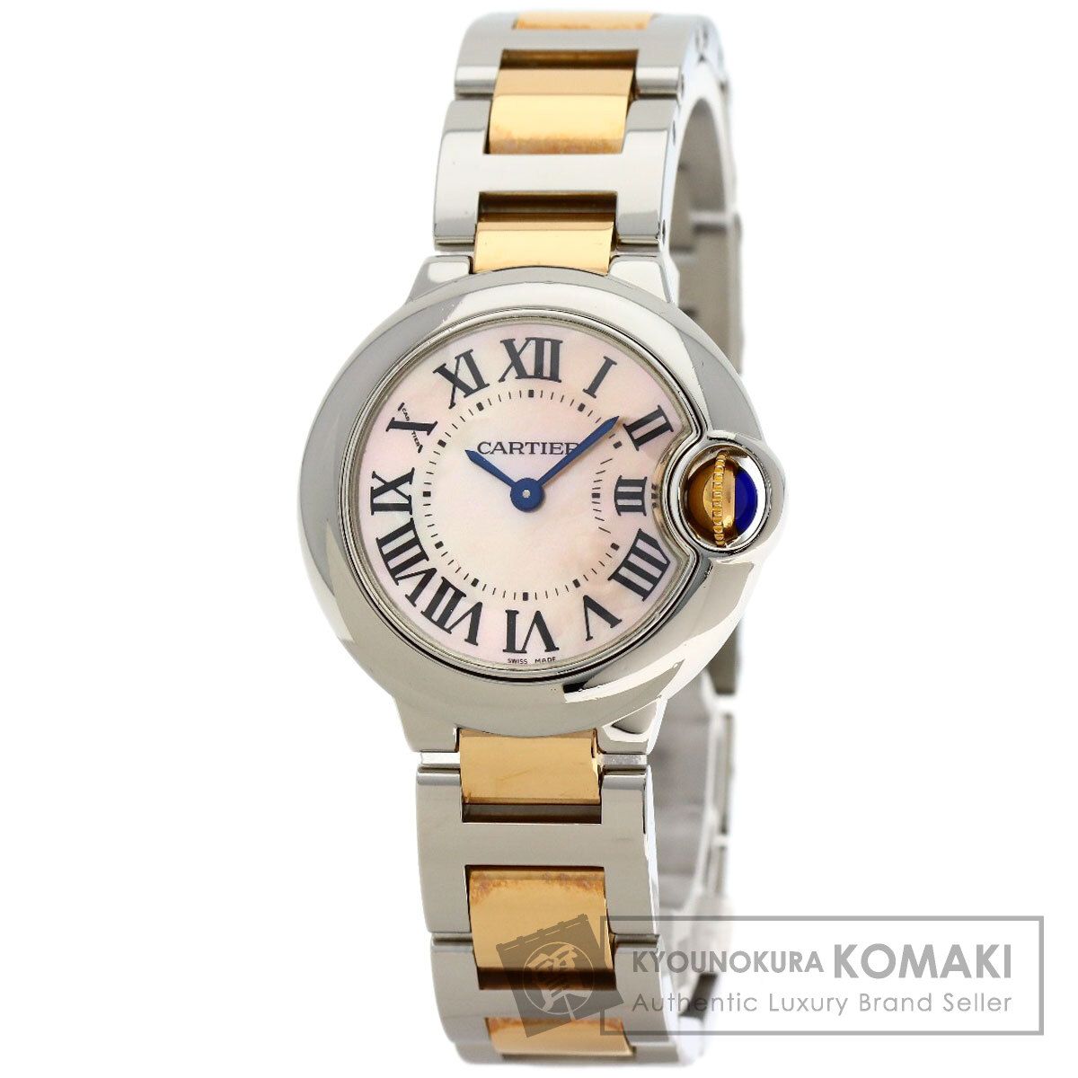 CARTIER カルティエ W6920034 バロンブルー SM 28mm 腕時計 SS SSxK18PG レディース [中古]