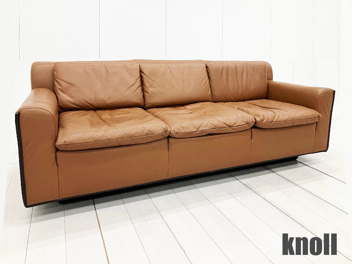 knoll/ノール■Helli/ヘリ■３人掛けソファ■Otto Zapf■総本革■バウハウス■ブラウン 88,550円