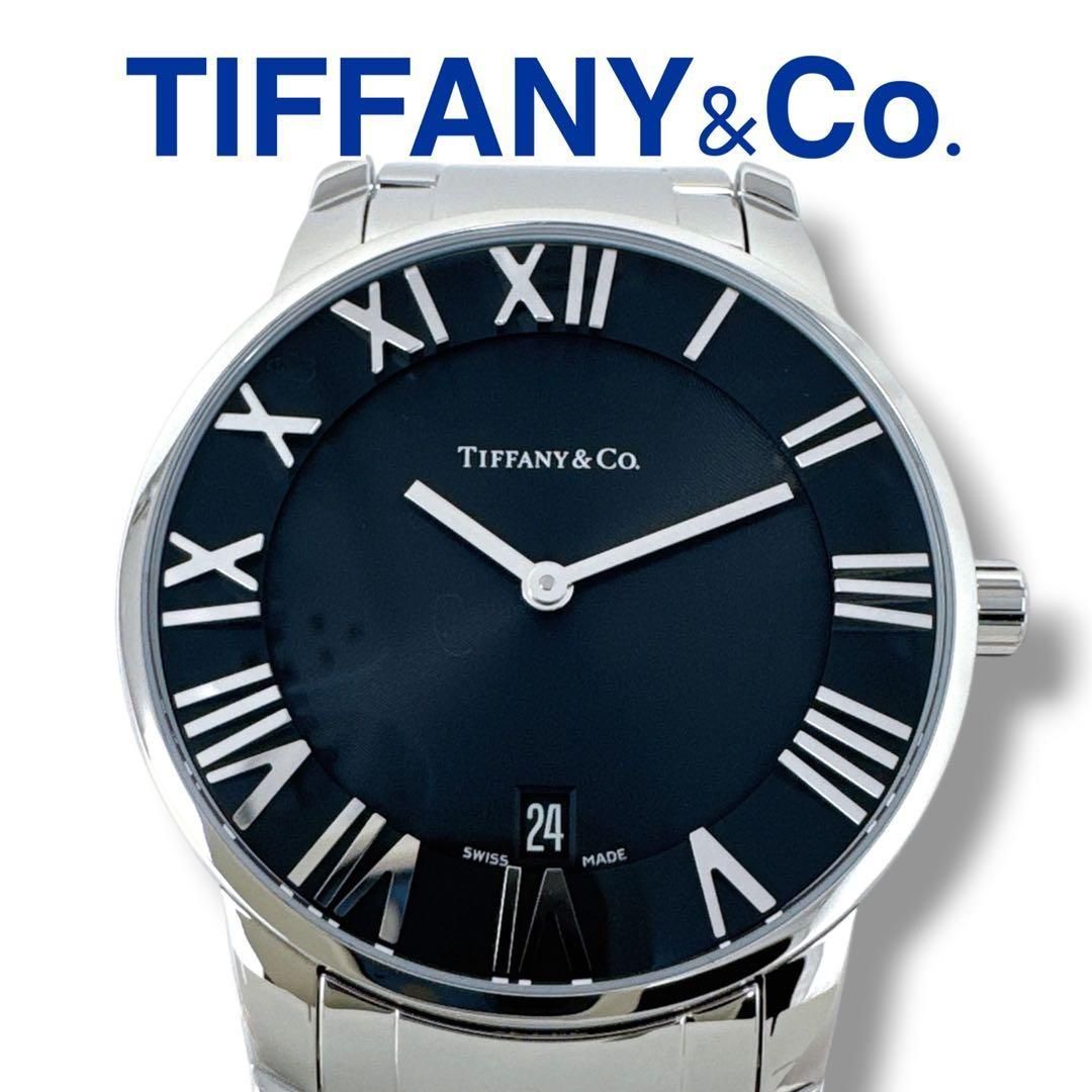 Tiffany Atlas Dome Z1800 Black Black Mens Watch Good Condition TIFFANY Brand Operation Black Dial Silver Quartz Date Stainless Steel Swiss List Price 308,000 yen SA/close to unused