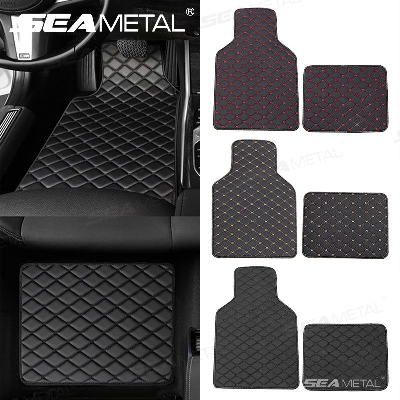 Seametal 車用フロアマット PU 防水 全天候型 人工皮革 4個セット 汎用