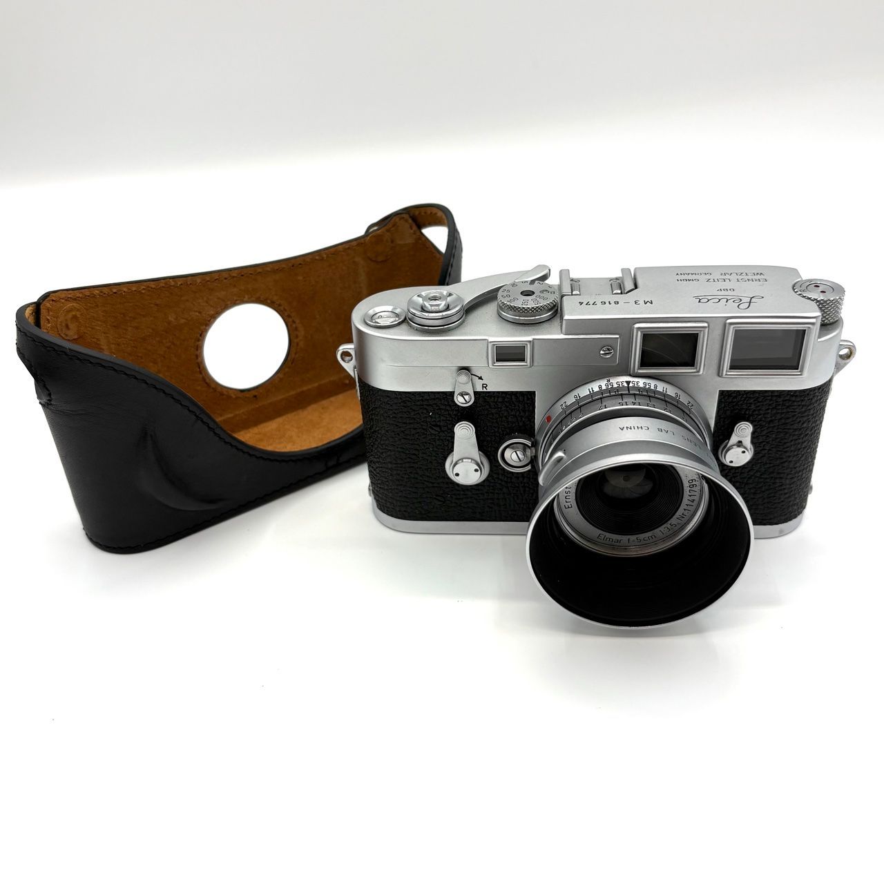 [Used goods] LEICA Leica M3 DS double stroke 1956 rangefinder camera M3-816774 Elmar 5 cm F3.5 set