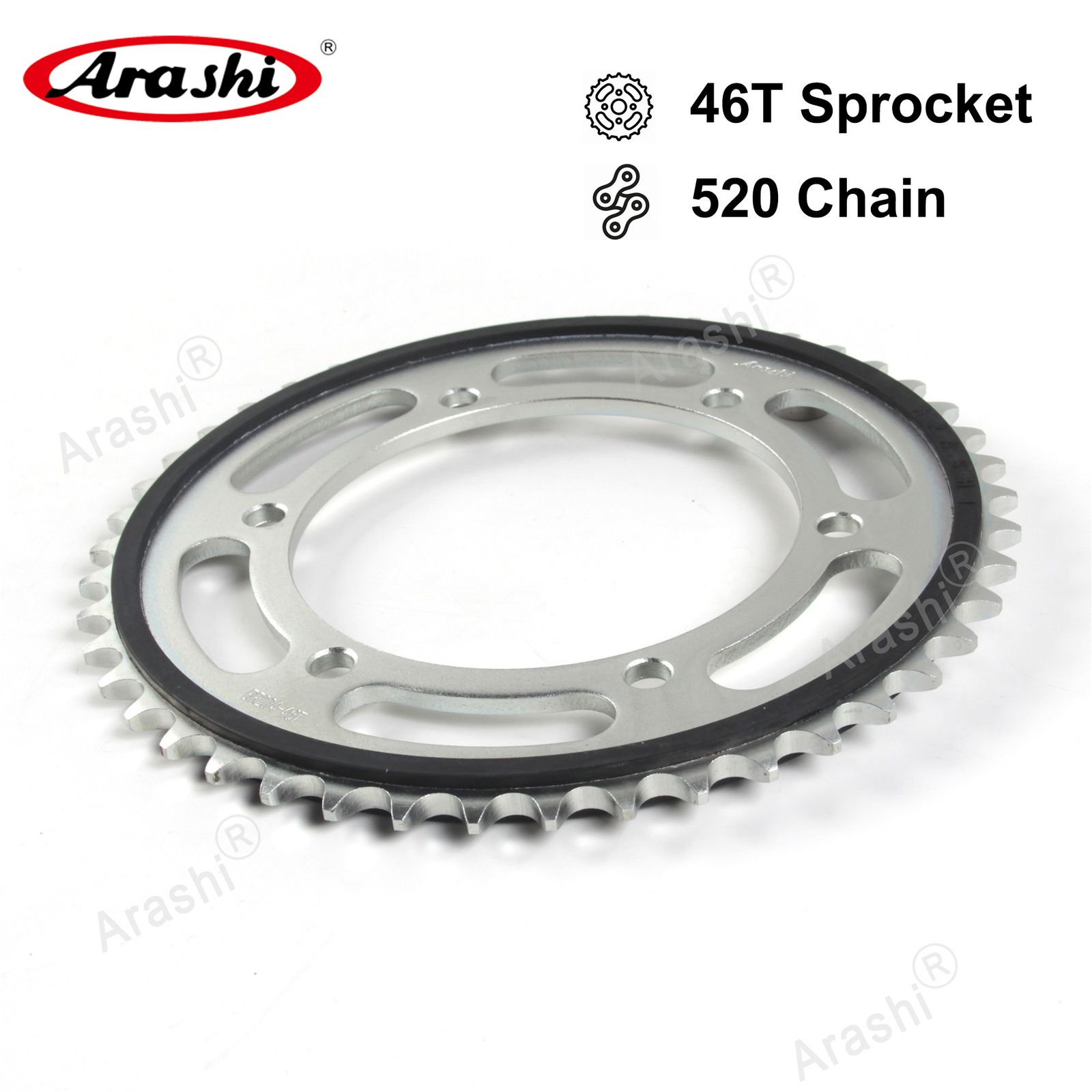 ヤマハ FZ6/FZ-6R/XJ6 用 520 チェーンリアスプロケット 46T ゴムクッション付き