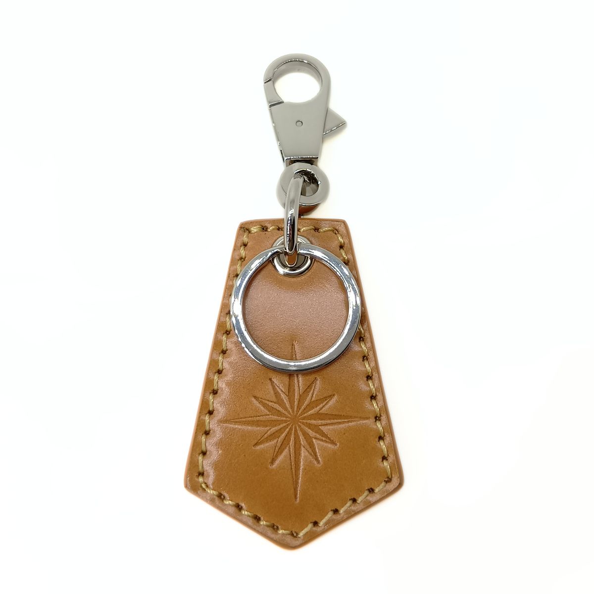 【 SAAD公式メルカリShops 】SAAD（サード）革小物 キーホルダー コードバン 馬革 レザー サンシンボル エンボス ナチュラル