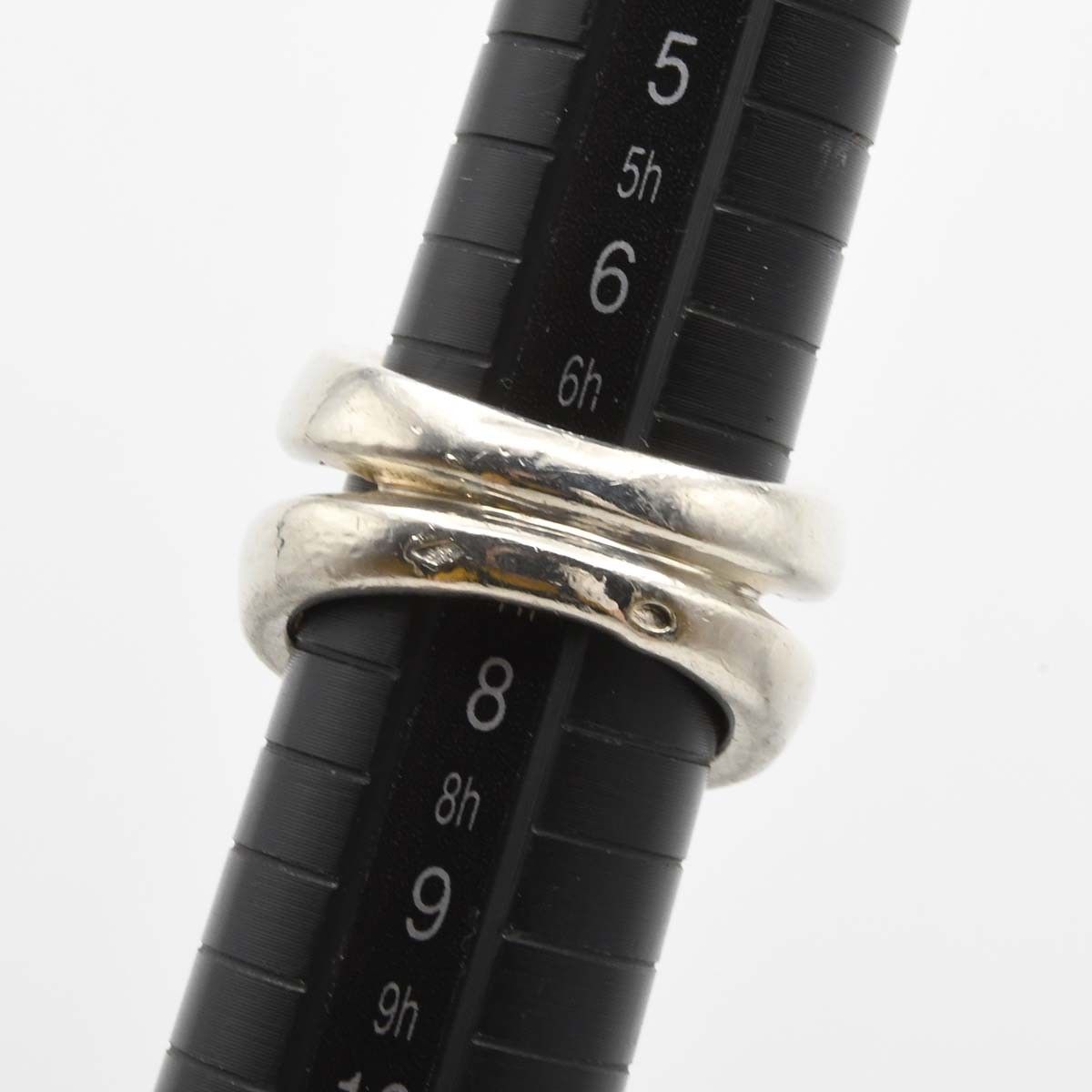 HERMES エルメス ヒストリー リング SV925 × K18YG コンビ 指輪 #49 7