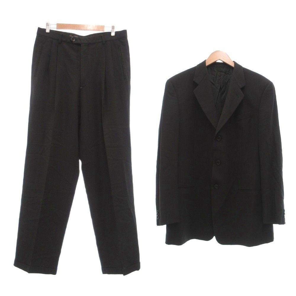 アルマーニ コレツィオーニ ARMANI COLLEZIONI 美品 ヴィンテージ セットアップ スーツ テーラードジャケット パンツ スラックス 3B 総裏地 ウール ストライプ グレー /MG