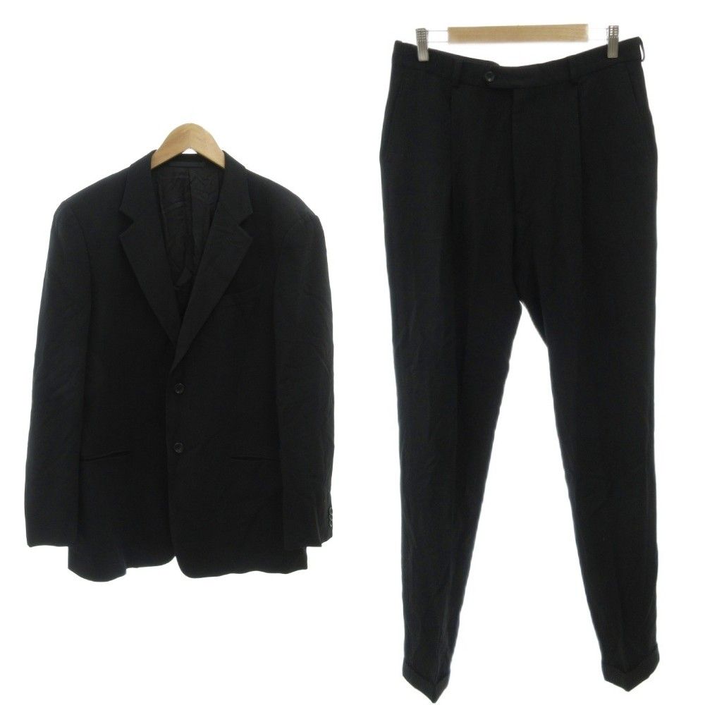 アルマーニ コレツィオーニ ARMANI COLLEZIONI セットアップ テーラードジャケット スラックスパンツ M 黒 ブラック 2B81EM /TQ ■GY50