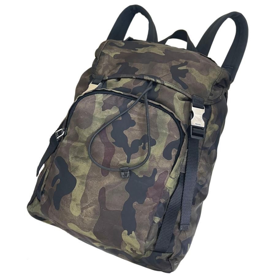 PRADA V135 camouflage nylon backpack khaki Men's プラダ リュック