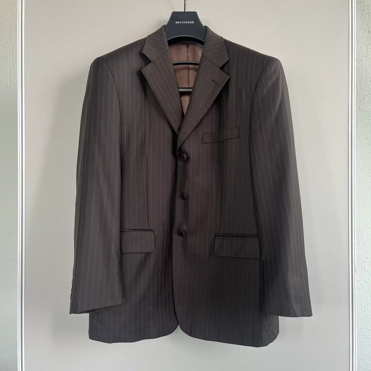 ダブル-double背広 Dormeuil ドーメル-mel フランネル グレー