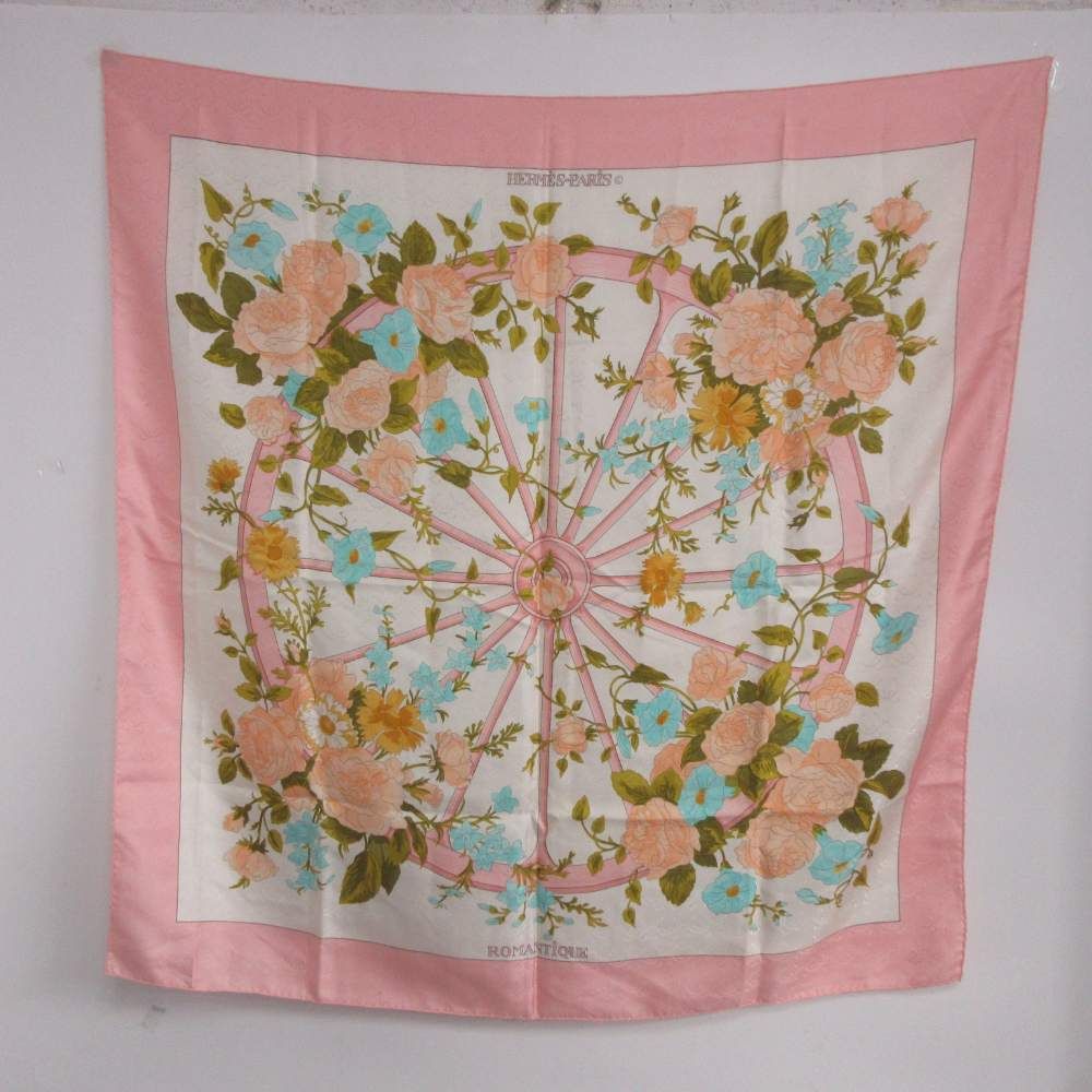 エルメス HERMES 美品 カレ90 ROMANTIQUE ロマンティック スカーフ