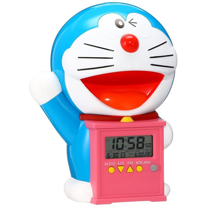 Seiko Clock Alarm Clock Table Clock Character Doraemon Talking Alarm Digital Temperature Display JF374A Blue 0