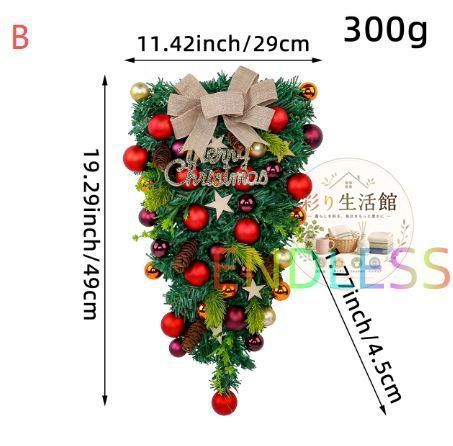 新作 】クリスマスツリー 壁掛け スワッグ ハンギングツリー