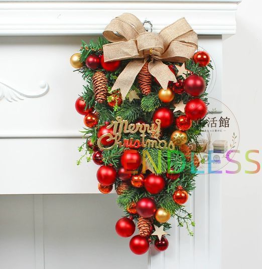 壁に飾るクリスマスツリーガーランド　スワッグ　ウォールツリー　クリスマスリース 新作 】クリスマスツリー 壁掛け スワッグ ハンギングツリー